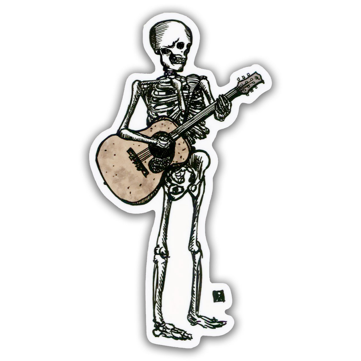 Elderly Instruments, Bellavance Ink Vinyl Guitar Skeleton Sticker